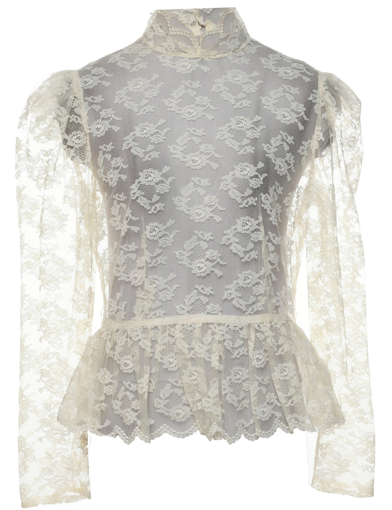 Floral Lace Top - M