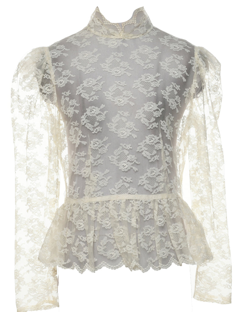 Floral Lace Top - M