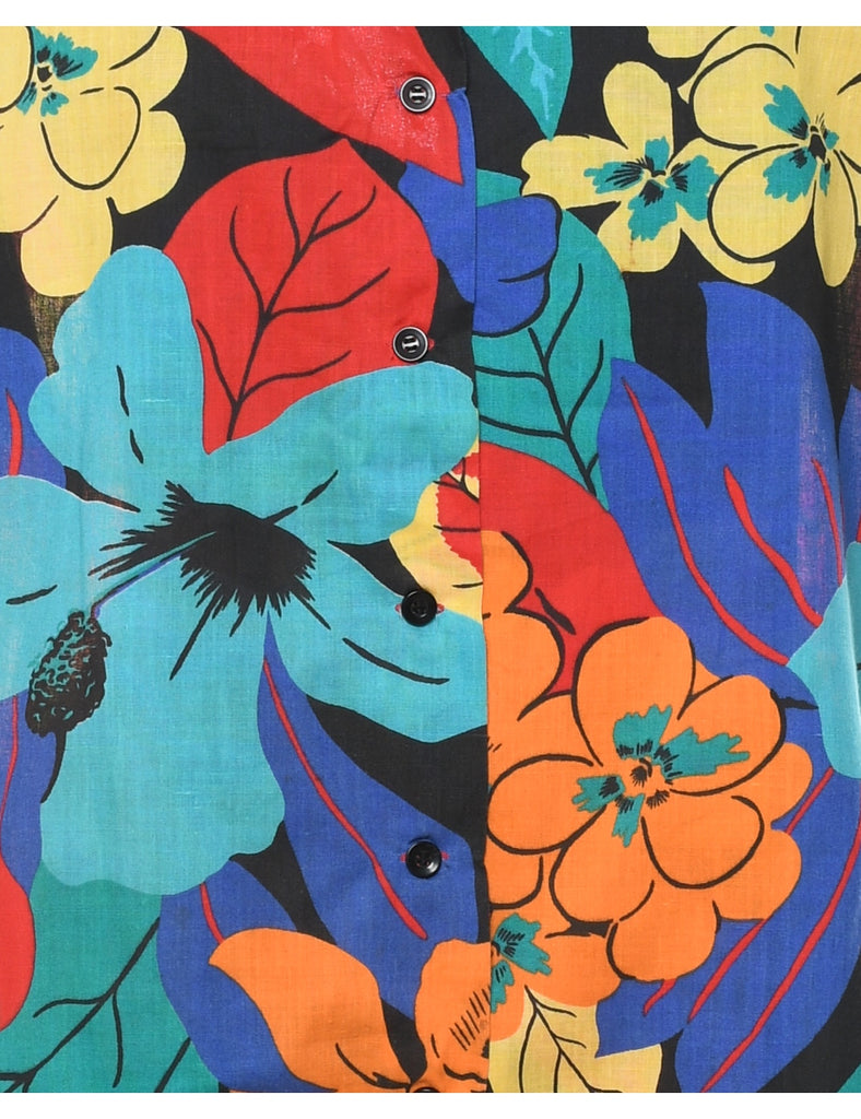 Floral Multi-Colour Hawaiian Shirt - XL