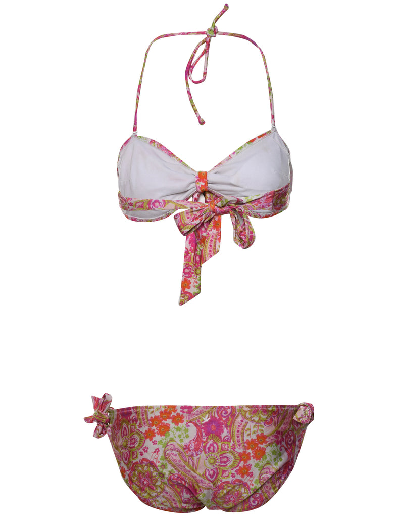 Floral Multi-Colour Strappy Bikini  - M