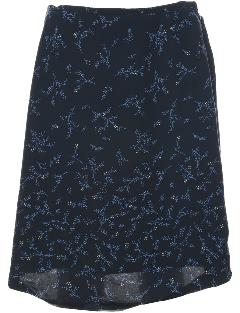 Floral Pattern A-line Skirt - L