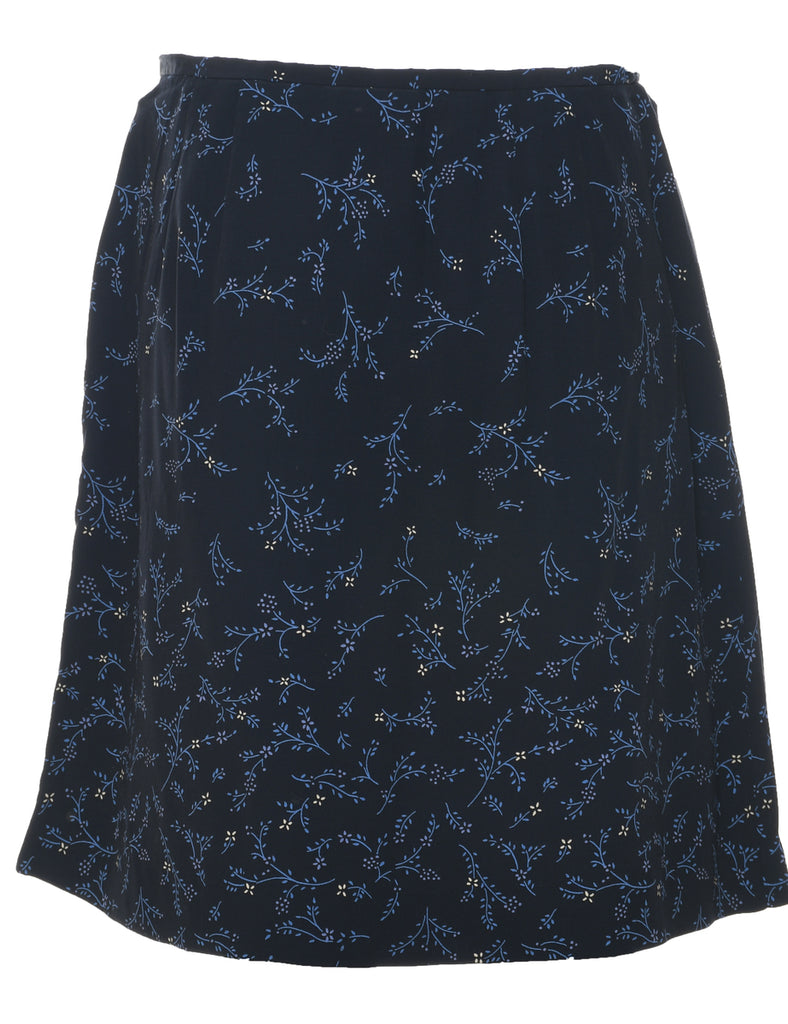 Floral Pattern A-line Skirt - L
