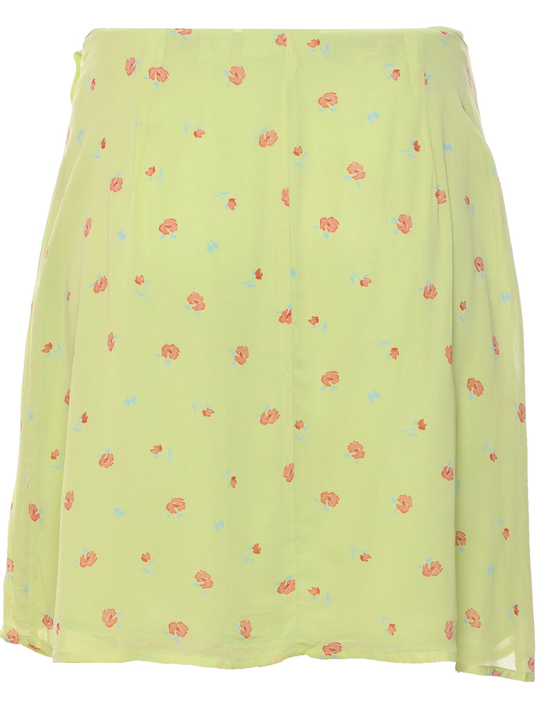 Floral Pattern A-line Skirt - L