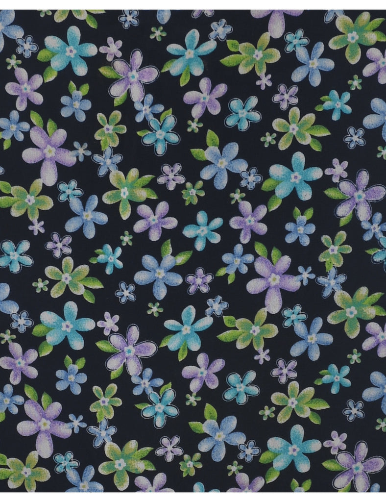 Floral Pattern A-line Skirt - M