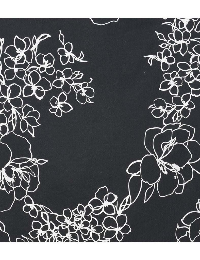 Floral Pattern A-line Skirt - M