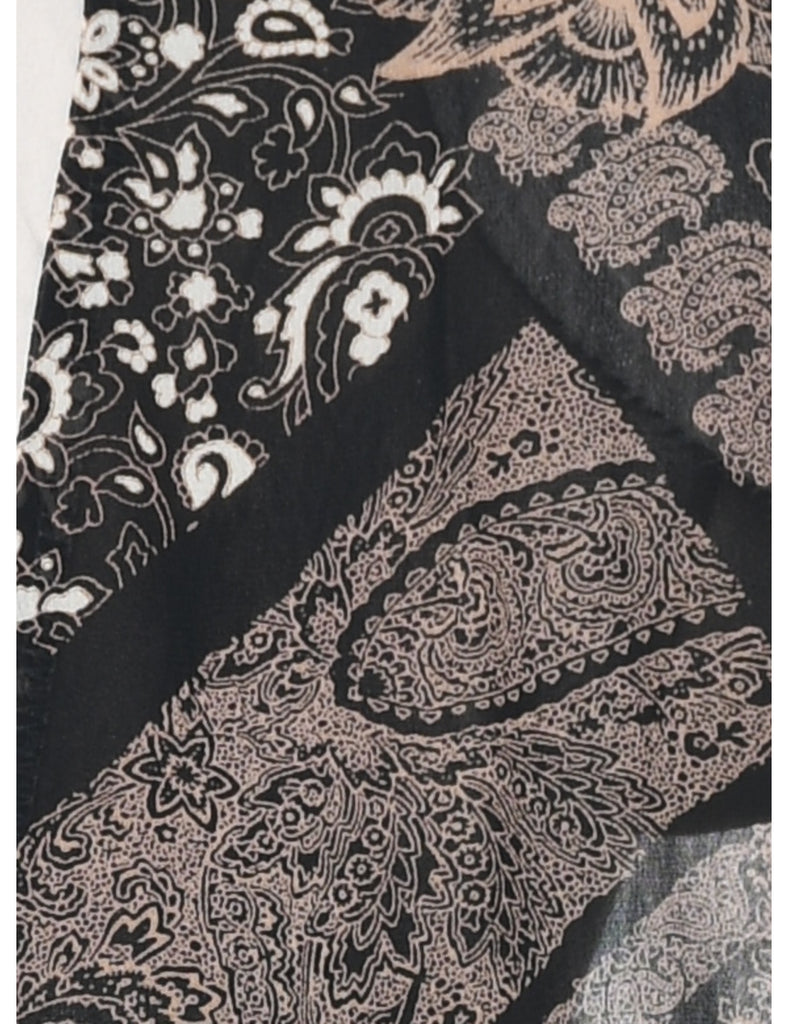 Floral Pattern Black & Grey Jacket - L