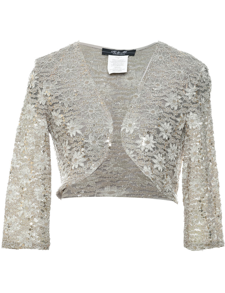 Floral Pattern Bolero Jacket - M