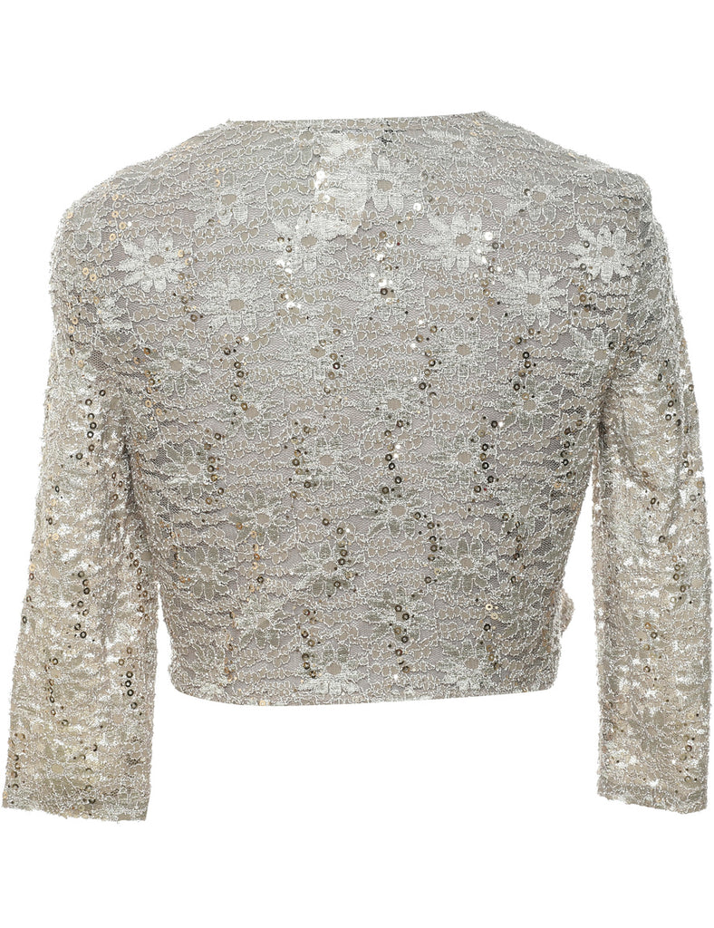 Floral Pattern Bolero Jacket - M