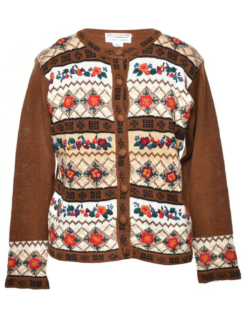 Floral Pattern Cardigan - S