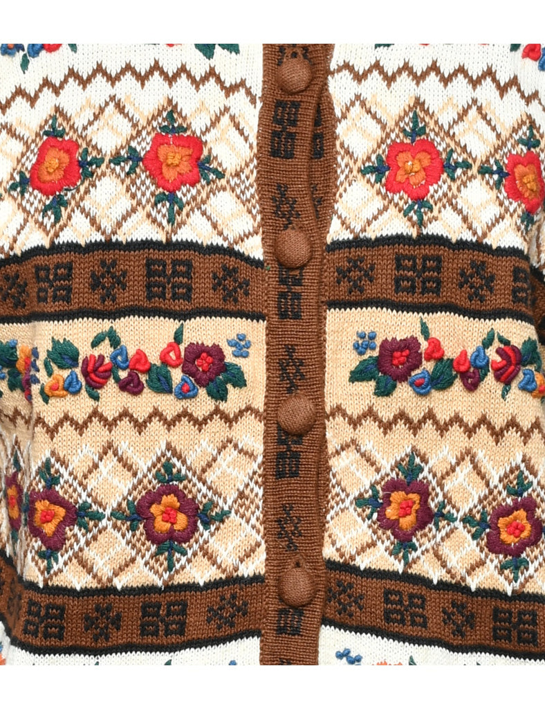 Floral Pattern Cardigan - S