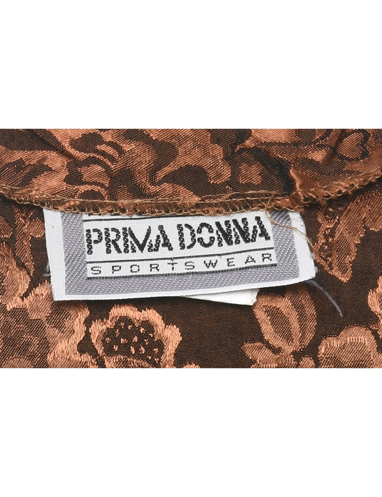 Floral Pattern Copper 1990s Evening Jacket - M