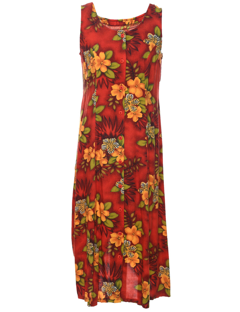 Floral Pattern Dress - M