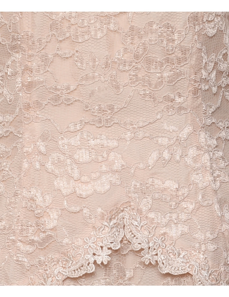 Floral Pattern Evening Dress - M