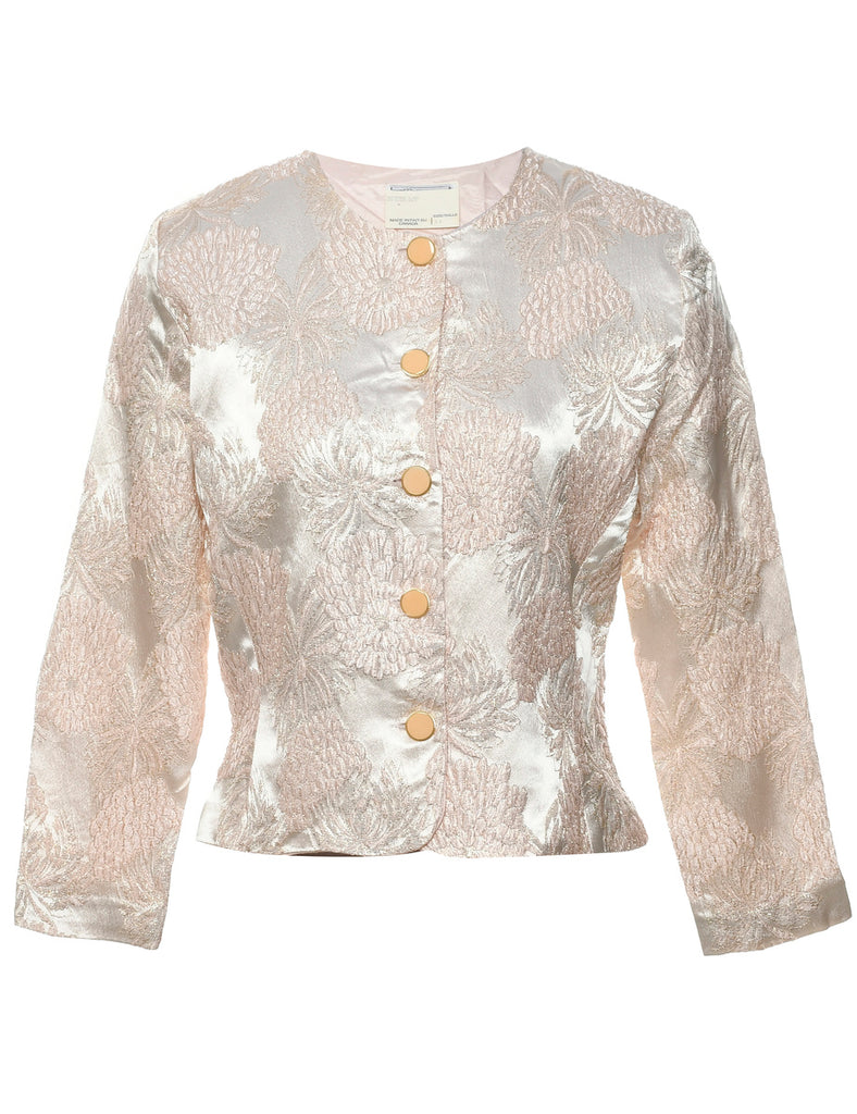 Floral Pattern Evening Jacket - M
