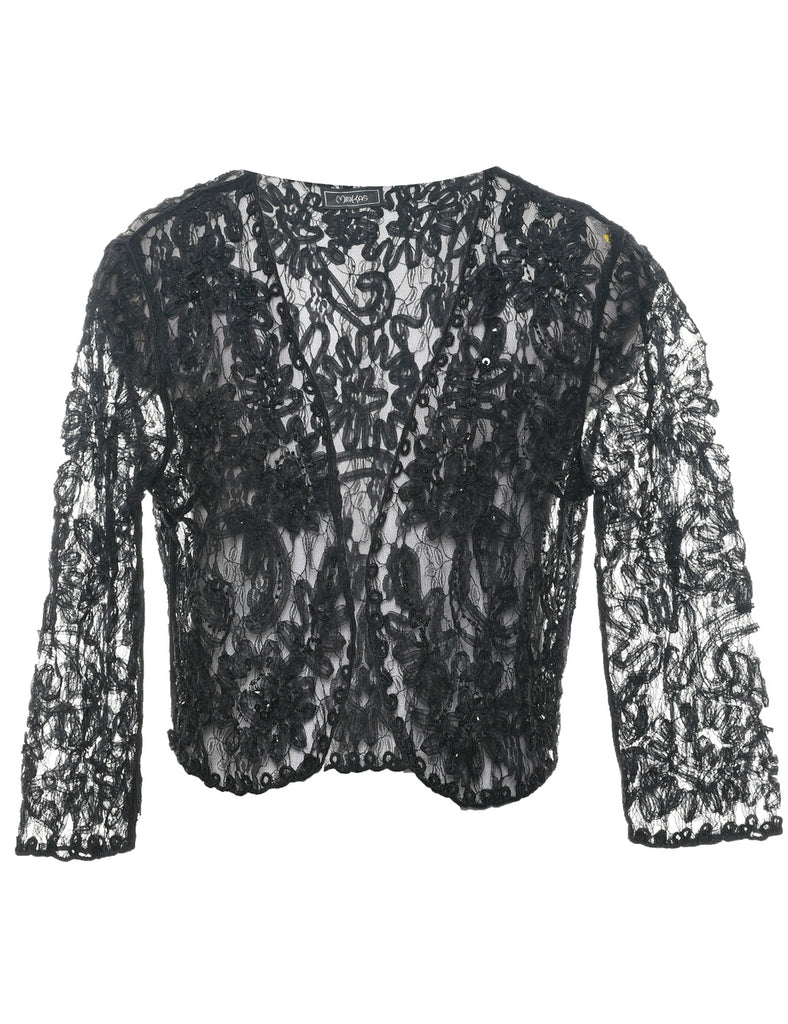 Floral Pattern Evening Jacket - L