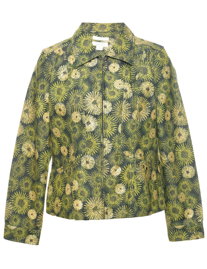 Floral Pattern Evening Jacket - M