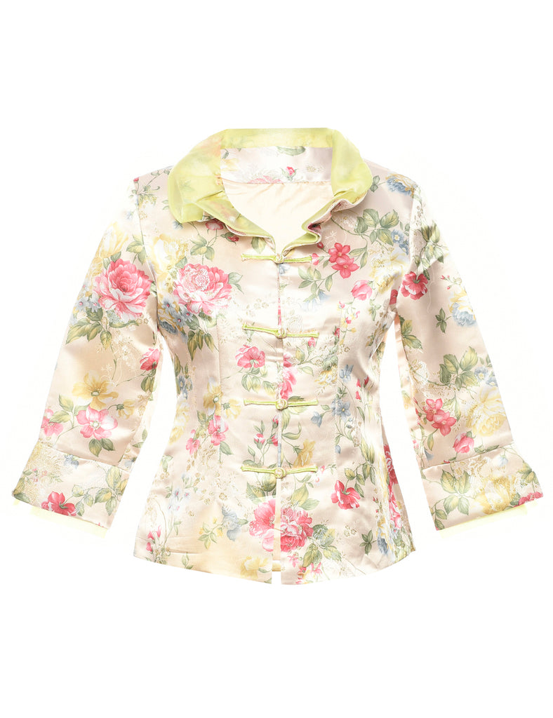 Floral Pattern Evening Jacket - M