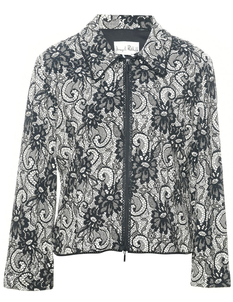 Floral Pattern Evening Jacket - M