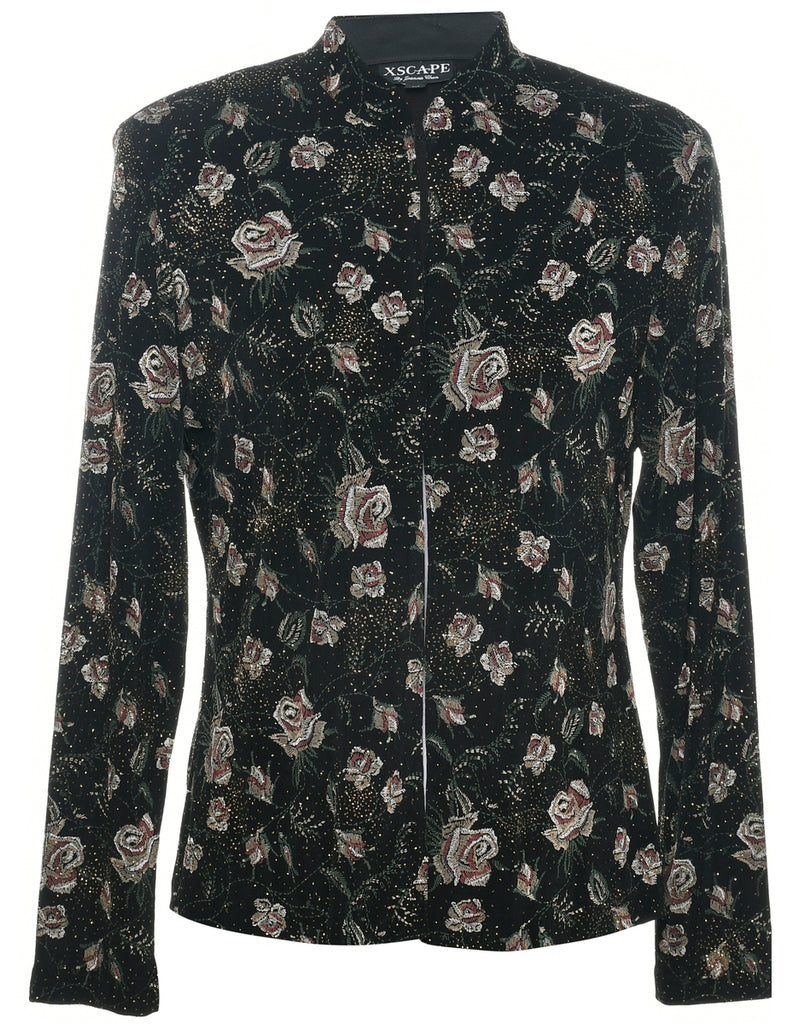 Floral Pattern Evening Jacket - M