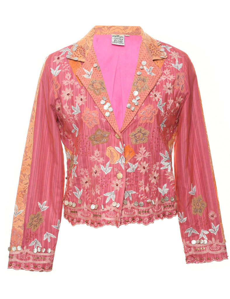 Floral Pattern Evening Jacket - S