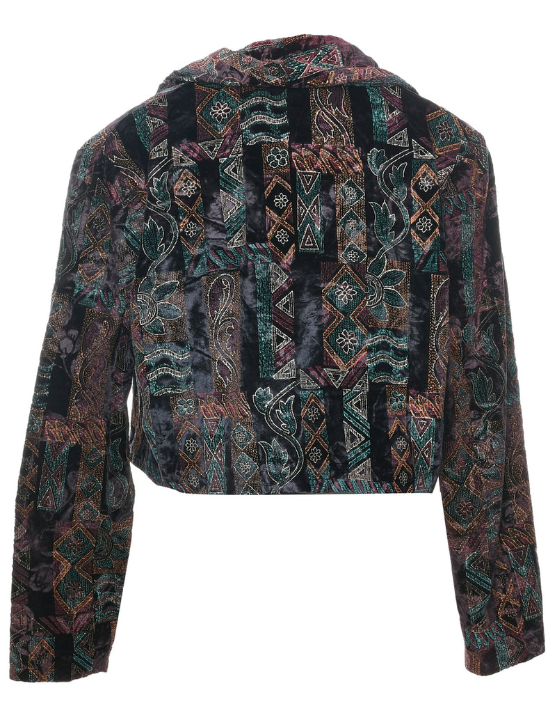 Floral Pattern Evening Jacket - M