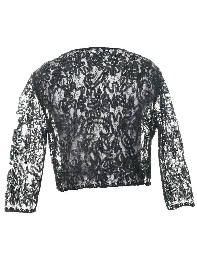 Floral Pattern Evening Jacket - L