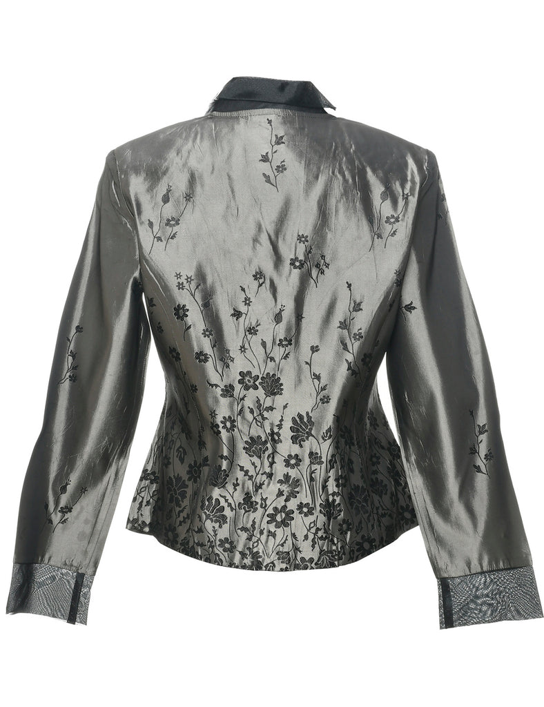 Floral Pattern Evening Jacket - M