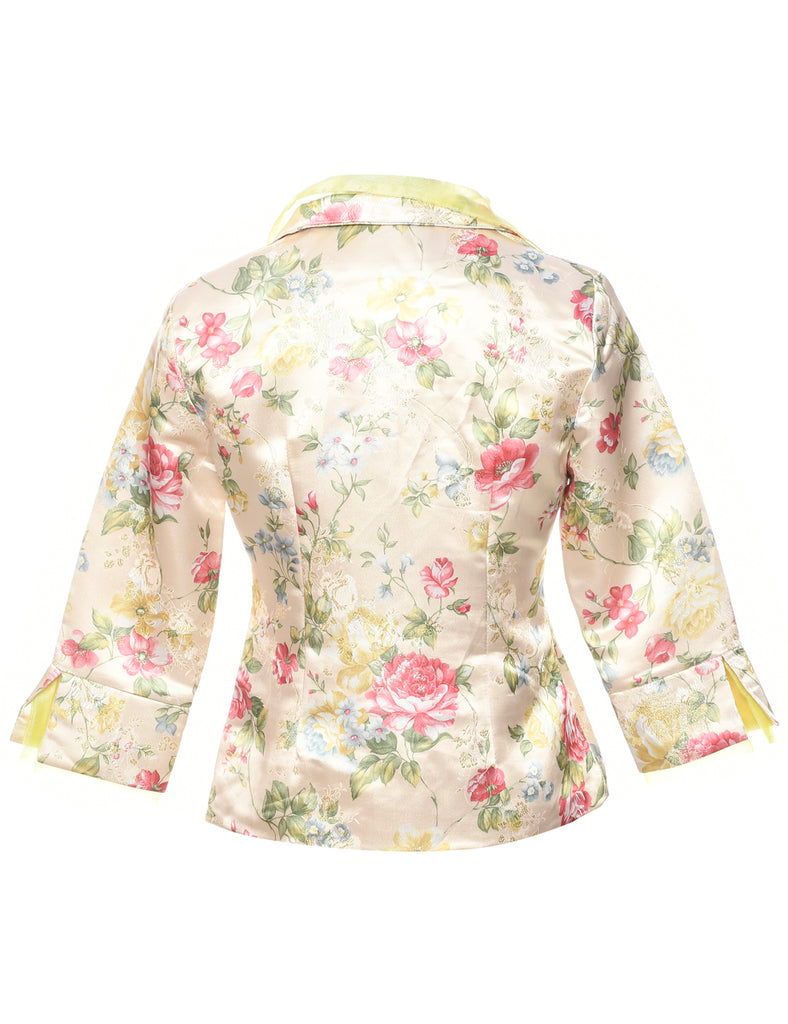 Floral Pattern Evening Jacket - M