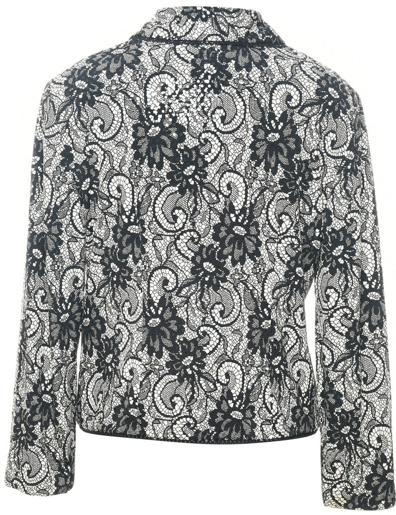 Floral Pattern Evening Jacket - M