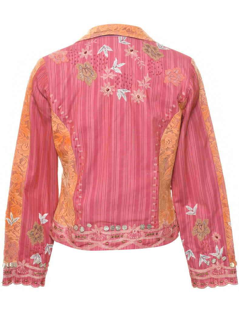 Floral Pattern Evening Jacket - S