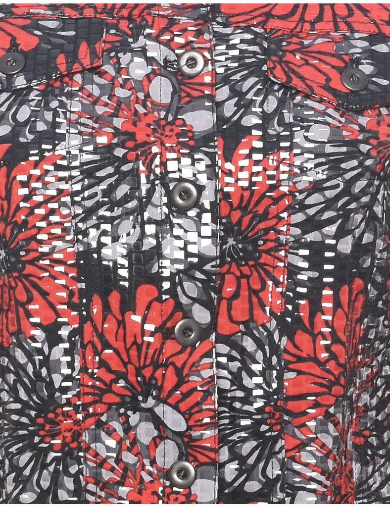 Floral Pattern Evening Jacket - M