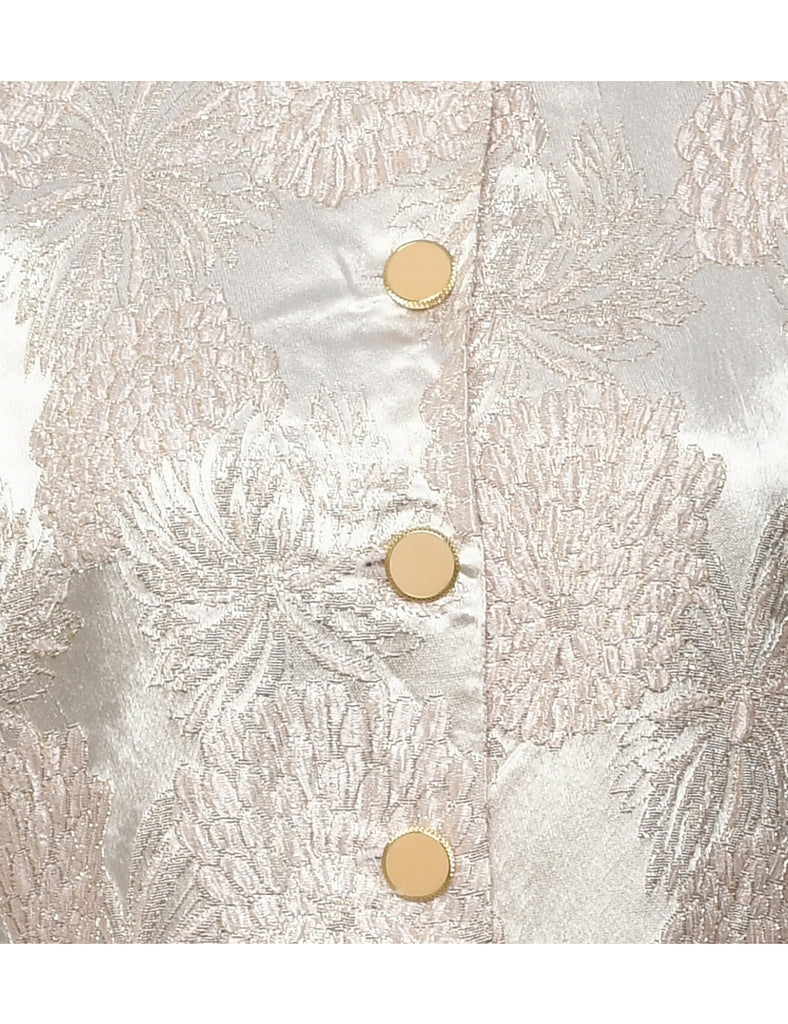Floral Pattern Evening Jacket - M