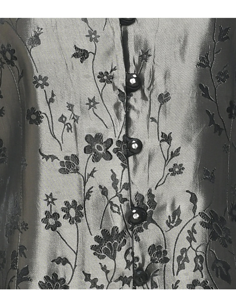 Floral Pattern Evening Jacket - M