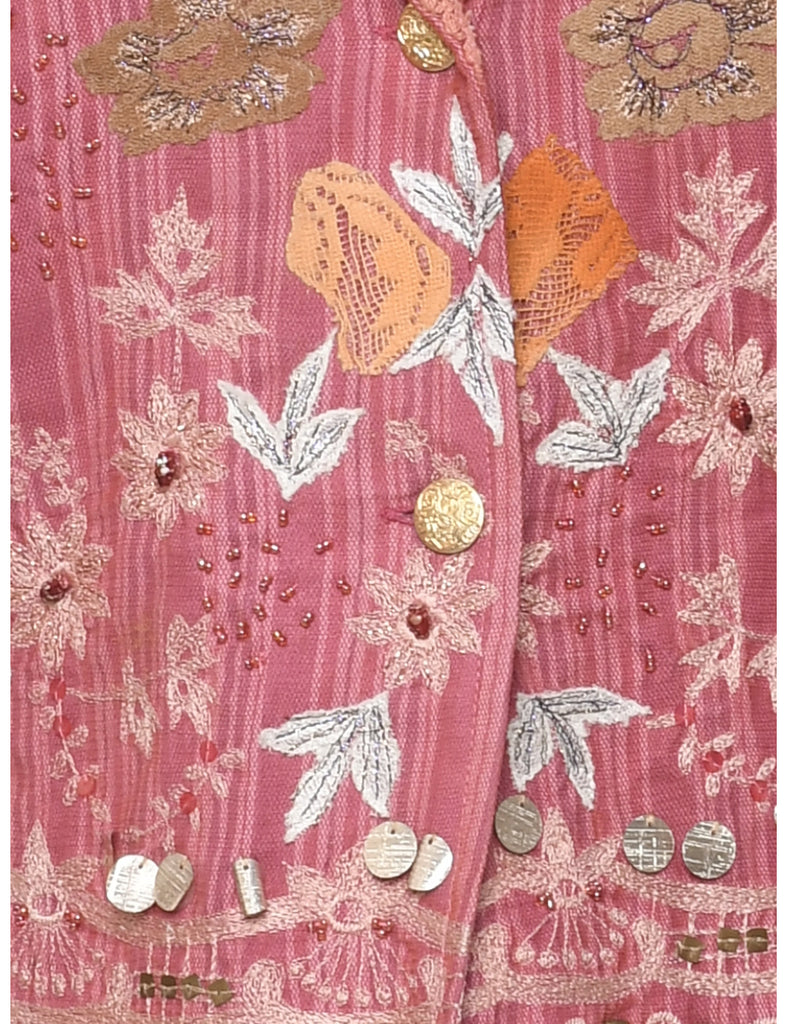Floral Pattern Evening Jacket - S