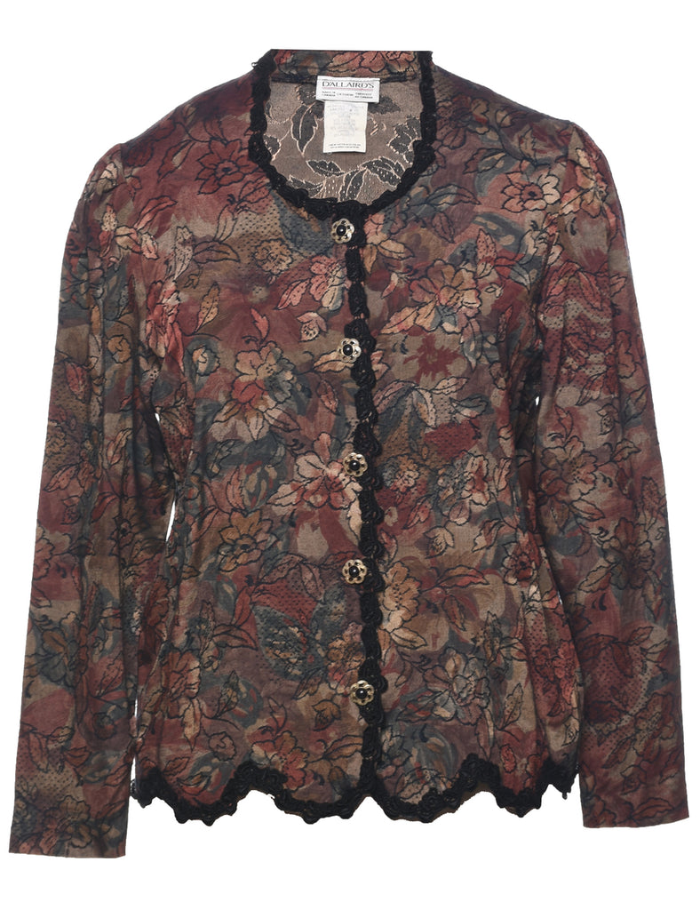 Floral Pattern Jacket - M