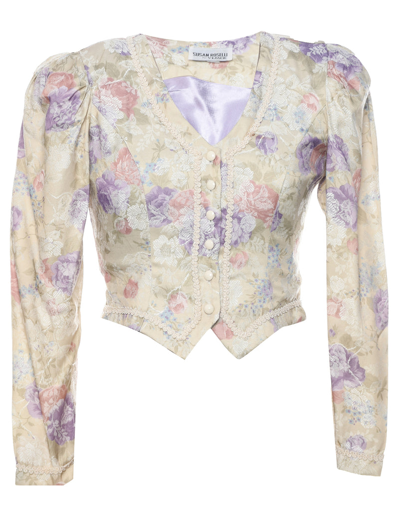 Floral Pattern Jacket - M