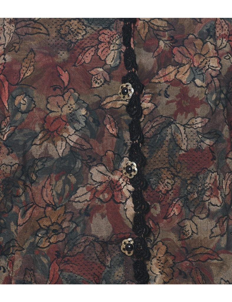 Floral Pattern Jacket - M