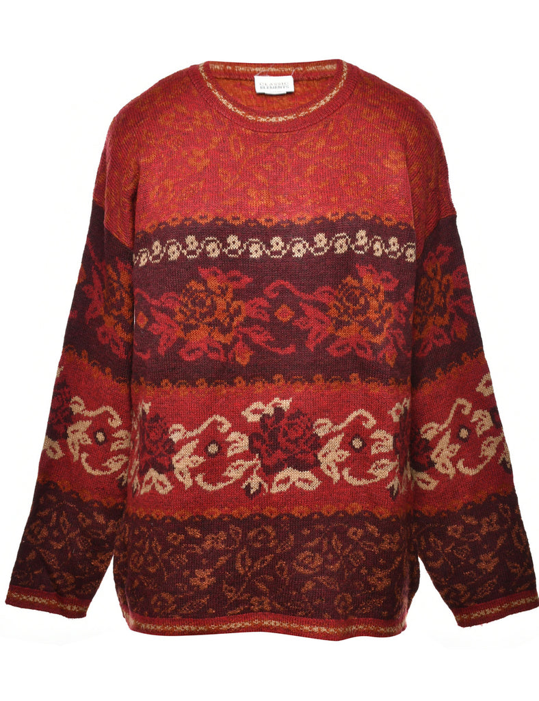 Floral Pattern Jumper - M