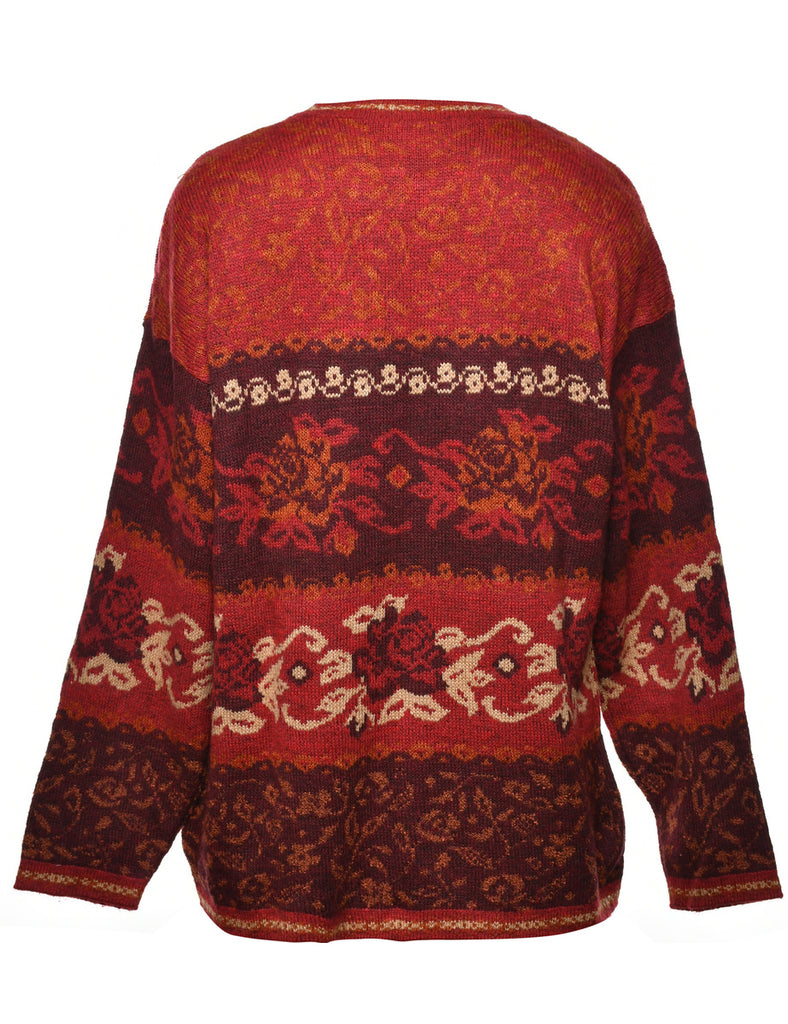 Floral Pattern Jumper - M