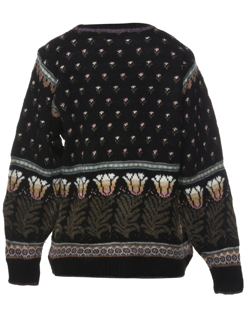 Floral Pattern Jumper - M