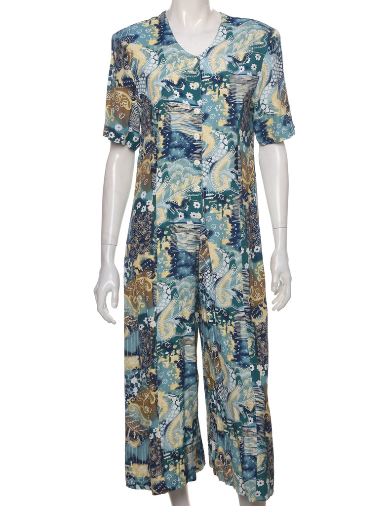 Floral Pattern Jumpsuit - M