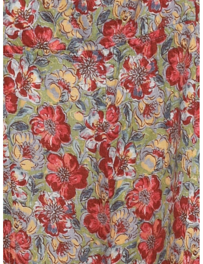 Floral Pattern Jumpsuit - L