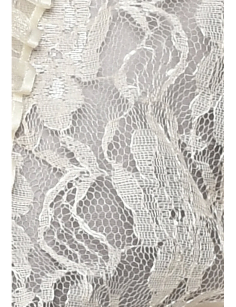 Floral Pattern Lace Bolero Jacket - M