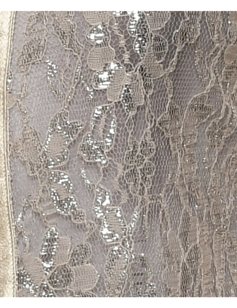 Floral Pattern Lace Evening Jacket - M