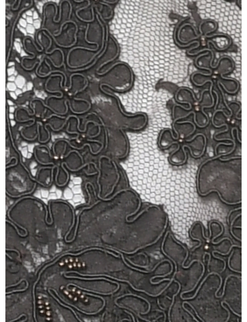 Floral Pattern Lace Evening Jacket - S
