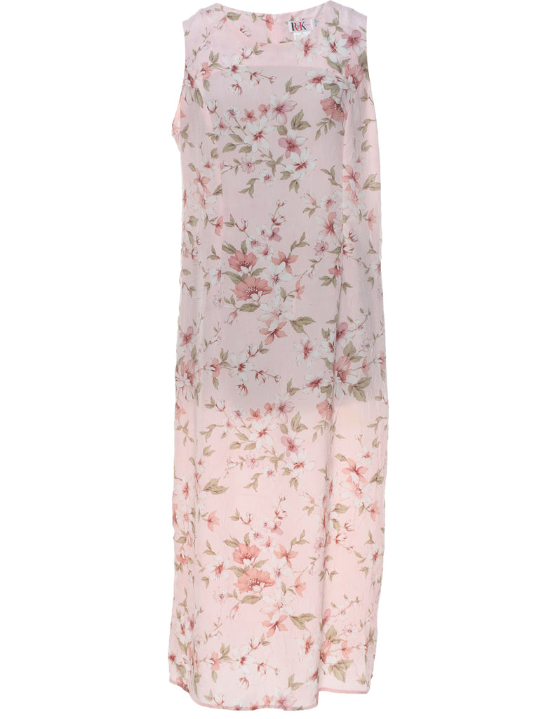 Floral Pattern Maxi Dress - XL