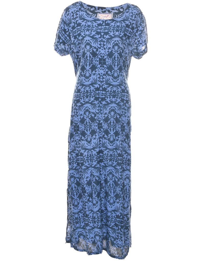 Floral Pattern Maxi Dress - L