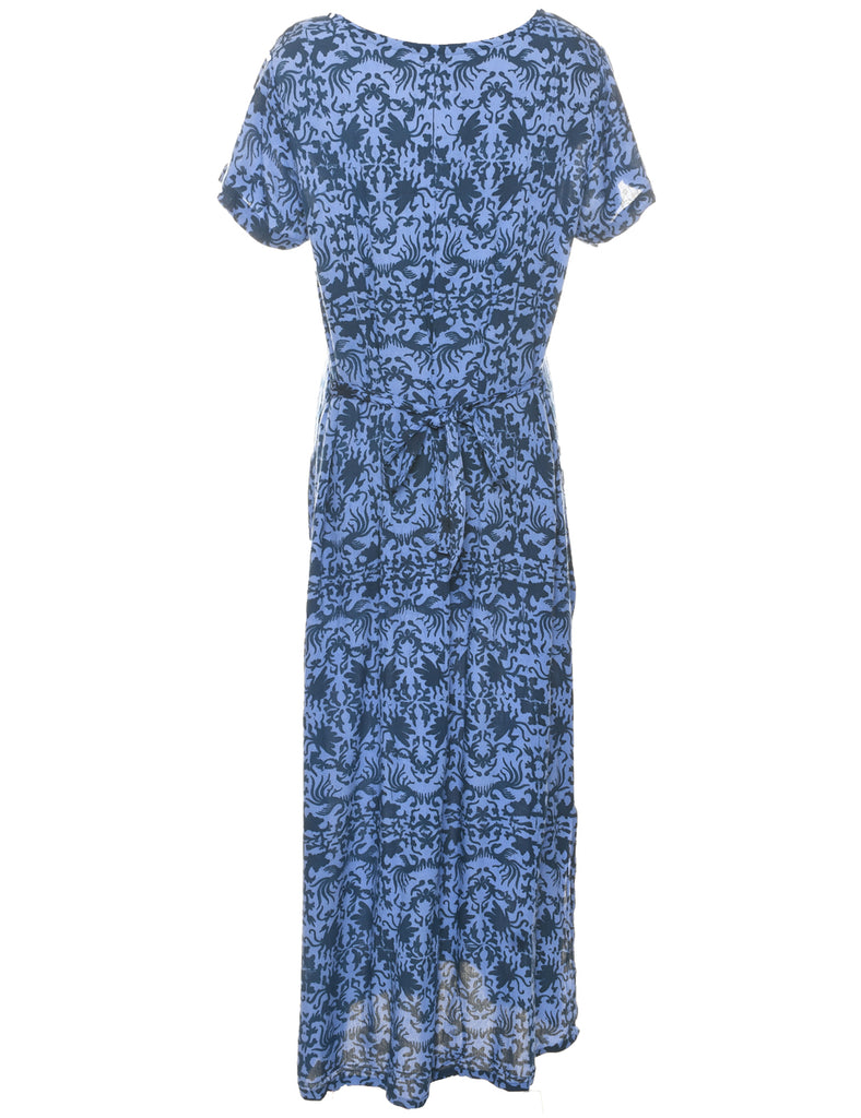 Floral Pattern Maxi Dress - L