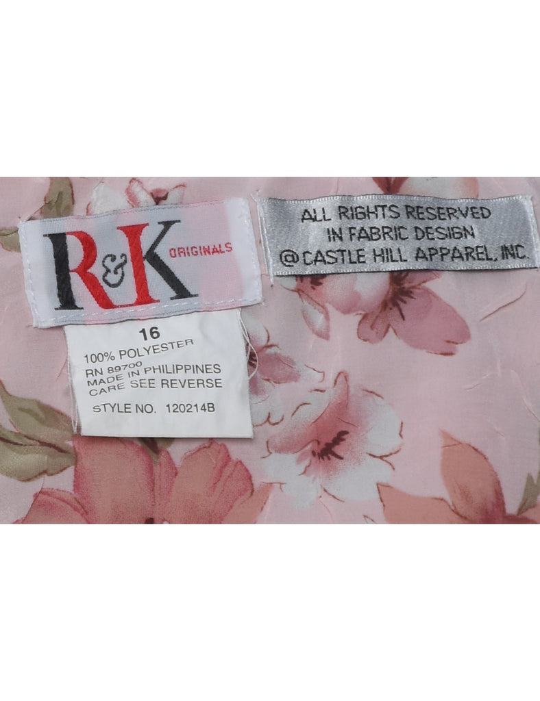 Floral Pattern Maxi Dress - XL