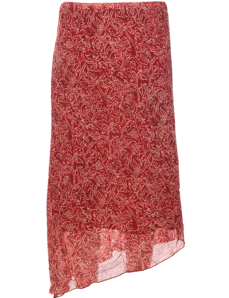 Floral Pattern Maxi Skirt - M
